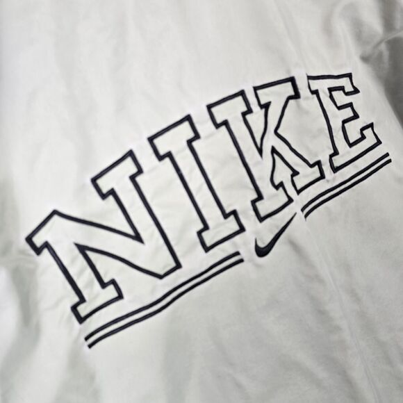 Vintage Nike Windbreaker Jacket XL Olive Green Spellout Zip Black Label - Picture 15 of 16